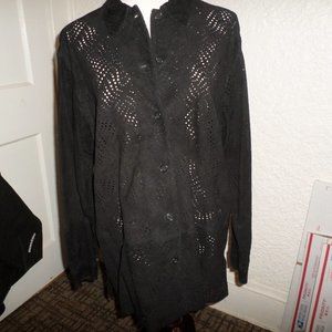 Carina New York Black Suede Shacket Sz L